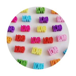 ולנטיין של היום אטומה מילה אהבה חרוזים אקריליים חור גדול חור רב תבשיל מכתב אהבה חרוזי - Product Image 1