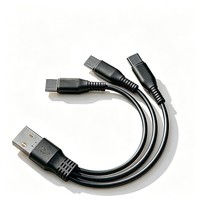 USB A'dan 3 USB C'ye Çoklu Şarj Kablosu 1M Dolaşmayan Akıllı Telefon Tablet Kulaklık Araç Şarj Cihazı OEM Çoklu Usb c Şarj Kablosu