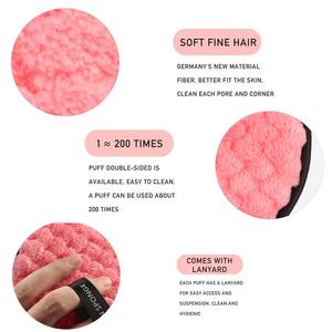 Ulikeke Marque privée Doigt rond Bouffée cosmétique Lavable Réutilisable Nettoyage du visage Tampons en coton Tampon <span class=keywords><strong>démaquillant</strong></span> - Product Image 4