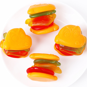 Gomitas de gelatina halal personalizadas al por mayor con forma de hamburguesa grande, <span class=keywords><strong>dulces</strong></span> surtidos de frutas con sabor agridulce - Product Image 1
