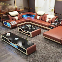 Canapé d'angle sectionnel électrique moderne Mobilier intelligent en cuir multifonctionnel pour le salon