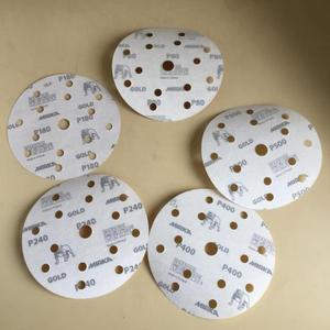 <span class=keywords><strong>Carta</strong></span> Abrasiva Rotonda <span class=keywords><strong>MIRKA</strong></span> Gialla 6 Pollici 15 Fori - Product Image 2