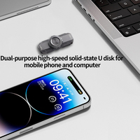 USB Flash Drive logam padat 500MB/dtk, TYPE-C Super kecepatan tinggi 512GB memori 1TB USB 3.1