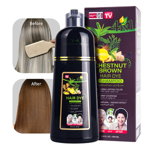 Tinte para el Cabello al por Mayor, 500 ml, a Base de Hierbas de Jengibre, 4 en 1, Sin Amoníaco, Champú Natural para Teñir el Cabello de Negro - Product Image 5