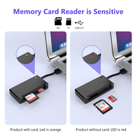 Lector de tarjetas dos en uno 2 en 1 para tarjeta de memoria TF SD compatible con PC, portátil, cámara, uso de instalación externa