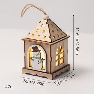 Factory <b>Christmas</b> Cabin-shaped Light-up Ornaments LED Glow <b>Mini</b> Cabin Decor, <b>Christmas</b> <b>Tree</b> Hanging Pendants for Holiday Home - Product Image 4