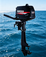 Mesin Perahu Luar Papan (Outboard) Bensin HANGKAI 18HP 2 Tak yang Tangguh dengan Poros Panjang Tersedia, Motor Luar Papan 18hp 246CC Kontrol Kemudi