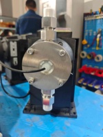 Bomba Dosificadora Digital de Precisión con Cabezal de Acero Inoxidable, Bomba Dosificadora de Diafragma con Control Automático de Flujo para Tratamiento de Agua y Productos Químicos