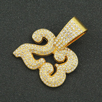 Collier pendentif couronne numéro 23 tendance hip-hop, bijoux tendance, serti de diamants, chaîne cubaine à griffes de 12 mm