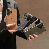 Coque de téléphone en cuir PU anti-usure pour iPhone 13 14 15 Plus 16 Pro Max 16e 2025 protecteur de couverture de téléphone portable