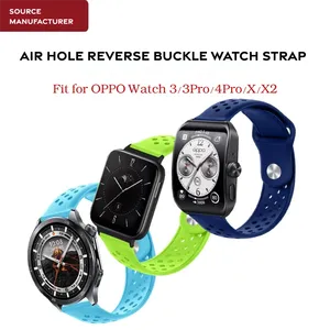 OPPO için nefes döngü kayışı izle <span class=keywords><strong>3</strong></span> 3Pro 4Pro X X2 bilezik ters-toka hızlı bırakma silikon hava delikleri spor çekme bandı - Product Image 2
