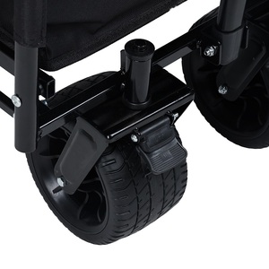 Chariot pliable convertible 3-en-1 avec siège-banc et rangement, chariot utilitaire robuste pour le camping, la <span class=keywords><strong>plage</strong></span>, les sports, le jardin - Product Image 6
