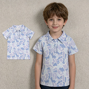 เสื้อโปโลเด็กชายลายพราง RTS Boutique แขนสั้นติดกระดุม สำหรับฤดูร้อน เสื้อผ้าเด็กชายสไตล์ใหม่ - Product Image 1