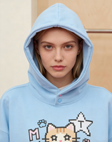 Sweat-shirt court à capuche pour femmes, motif chat, brodé, avec poche kangourou et oreilles, collection automne 2025, pour amoureuses des animaux