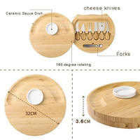 Ensemble de planches à fromage en bambou avec couteau et fourchette en céramique, plateau de service pour fruits en forme d'escargot, kit de planches à découper en bambou pour la maison