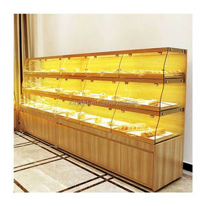 Modern Bread Display Cabinet Case Custom Bakery Display Counter Decoration Design Food Shop Wood Bakery Showcase Furniture