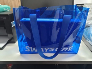 Sac à provisions durable en PVC de grande capacité Sac fourre-tout de plage en plastique de couleur transparente avec poignée épaisse - Product Image 2