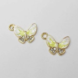 Colorful Crystal Butterfly Pendant for Jewelry Accessary DIY Parts for Keychain <b>Couple</b> Necklace <b>Bracelet</b> Enamel Charm Pendent - Product Image 5