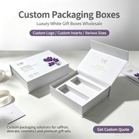 Caja de Embalaje de Cartón Rígido de Lujo, Caja de Regalo Estilo Libro con Logotipo Personalizado e Inserto de Espuma para Set de Cuidado de la Piel con Azafrán