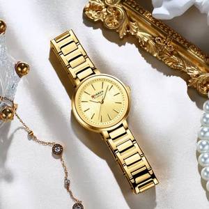 Montre-bracelet à quartz Curren 9109 dorée de luxe pour femme, étanche avec aiguilles lumineuses, pour dames et jeunes filles - Product Image 4