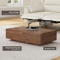 Table basse moderne extensible et convertible avec grand rangement et surface facile à nettoyer pour salon