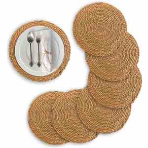 Thick Heat Resistant Woven Straw Pot Holder Non-slip Eco-Friendly Handmade Kitchen Countertop Protector Mat Braided Natural - Product Image 2