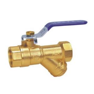 Haute qualité laiton robinet à boisseau sphérique filtre usine vente en ligne Chine filetage Standard eau <span class=keywords><strong>gaz</strong></span> température normale activation manuelle - Product Image 1