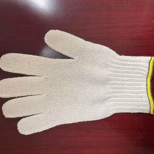 Guantes de trabajo de punto TC blancos calibre 7/10, transpirables, duraderos, resistentes a cortes, para hombres y mujeres, guantes de seguridad protectores para el trabajo. - Product Image 1