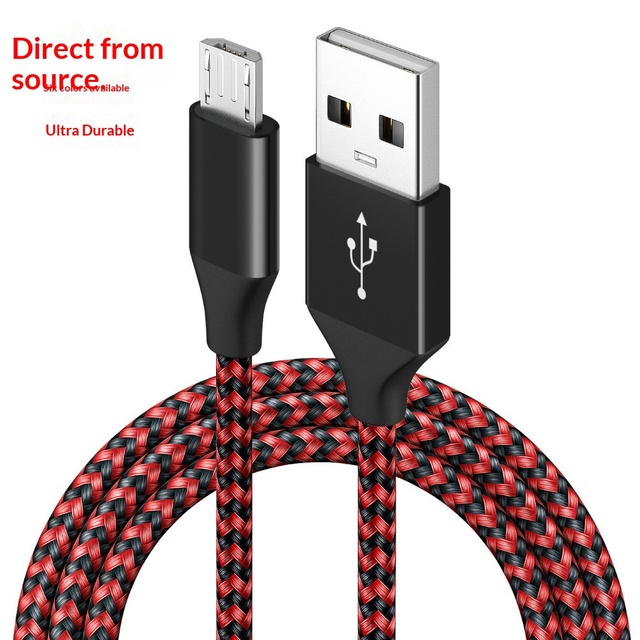3 Meters Nylon Braided Micro USB Type C Fast Charging Compatible Stock Phone Charging Cable