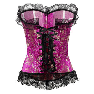 Corset Overbust Vintage à Brocart Floral Respirant et à Haute Compression pour Femme avec Bordure en Dentelle – Amincisseur de Taille Quotidien pour Adultes - Product Image 5