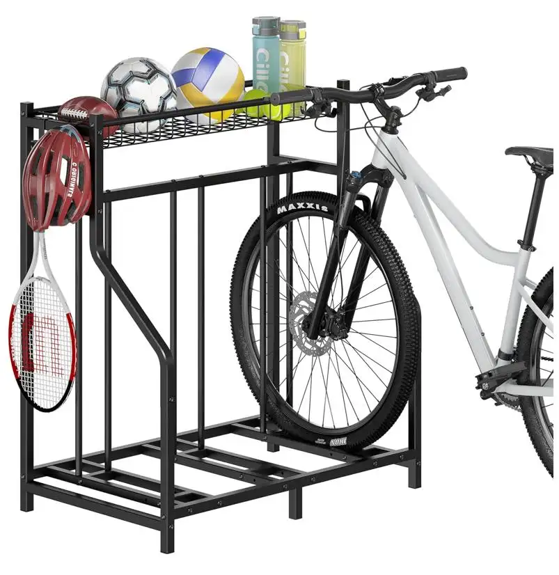 Garaj veya ev kasası 1 bisiklet için yüksek kaliteli yatay kapalı depolama rafları ve bisiklet depolama için güvenli bisiklet standı kanca