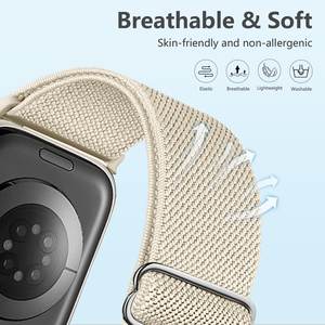 Bracelet de sport en nylon pour Apple Watch Series 10 46 mm, compatible avec les séries 11, 9, 8, SE, 3, 45 mm, 44 mm, 42 mm et <span class=keywords><strong>IWatch</strong></span> Ultra 2 - Product Image 6