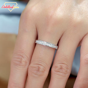 Anillo de oro laminado personalizado, joyería de plata S925 con certificación GRA, corte redondo, 1ct 2ct 3ct, anillo de moissanita D VVS - Product Image 3