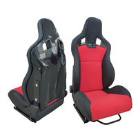 1039R Sport-Schalensitze für Rennwagen, 2 Stück, Schwarzes PVC-Leder mit Doppelschiebern, Universelle Modifizierte Autositze