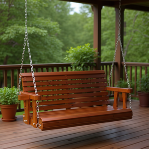 Silla Columpio de Madera para Patio Exterior, 2 Plazas, Diseño Tradicional para Porche, Terraza, Jardín - Product Image 2