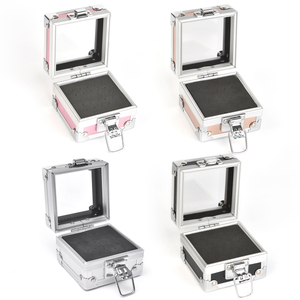 KADS Square 25 Slots Nail Drill Bit Display Storage <b>Box</b> Container With <b>Lock</b> Aluminum Alloy Storage Case <b>for</b> Manicure Bits Holder - Product Image 1