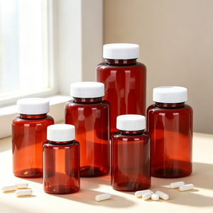 ODM OEM Botella de PET de 250cc para Pastillas y Suplementos, con Tapa de Rosca, Logotipo Personalizado, Forma Cilíndrica, para Envasado de Medicamentos, Superventas - Product Image 1