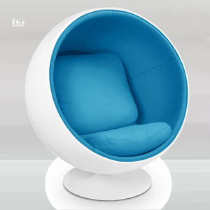 Ensemble de fauteuils œuf en cuir PU et PVC, design moderne, fauteuil pivotant pour appartement, villa, école - Product Image 2