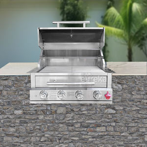 Commercial 304 Stainless Steel LPG Propane Charcoal Smoker <strong>Dual</strong> <strong>Fuel</strong> Built in <strong>BBQ</strong> Grill for Outdoor Kitchen - Product Image 3