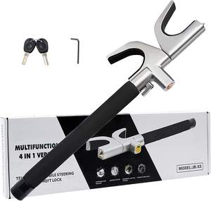 कार यू-आकार का स्टीयरिंग व्हील लॉक लाइट इंटीरियर एंटी-चोरी लॉक समायोज्य टेलीस्कोपिक एंटी-बॉडी स्टीयरिंग व्हील लॉक - Product Image 6