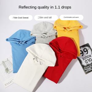 Automne hiver épais <span class=keywords><strong>pull</strong></span> épaule à <span class=keywords><strong>capuche</strong></span> 100% coton couleur unie à manches longues manteau usine en gros - Product Image 3