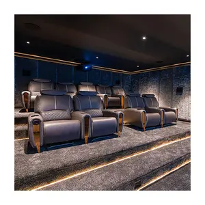 Sofá de masaje de cuero para cine en casa, asiento reclinable de lujo, muebles de cine en casa