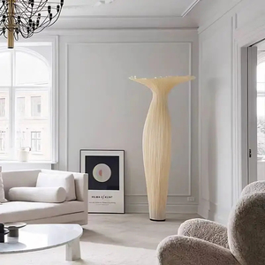 Lampe sur pied design nordique moderne en tissu, style japonais, pour hôtel, salon, villa, avec support décoratif pour <span class=keywords><strong>vase</strong></span> et éclairage puissant - Product Image 3
