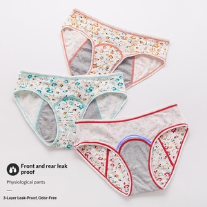 Culottes réutilisables pour adolescentes, taille moyenne, à imprimé floral, en coton, 3 <span class=keywords><strong>couches</strong></span>, anti-fuites, pour les règles - Product Image 1
