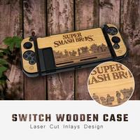 Housse de Console en bois pour nintendo Switch Joycon, coque de protection de remplacement, accessoires de jeu