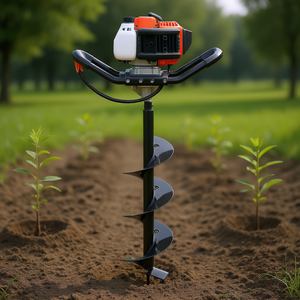 Tarière thermique à essence de 8 pouces en acier allié, avec tige de 30 pouces de long, pour le creusement de trous de poteaux et la plantation agricole - Product Image 2