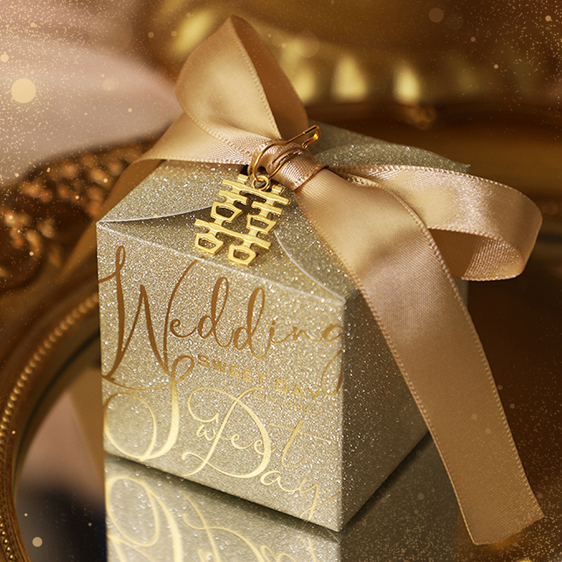 Oro + nastro dorato + doppia felicità