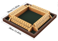 Shut The Box Game, jeu de société en bois à 4 joueurs, jeu de dés, jeu d'apprentissage classique des mathématiques pour les enfants-12 "x 12"
