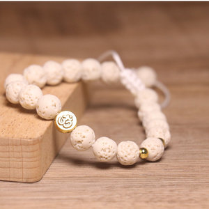 Braccialetto con Cristalli Curativi dei 7 Chakra, Pietra Naturale 8mm, Roccia Lavica e Quarzo Rosa con Elastico, Gioiello alla Moda per Donne - Product Image 6