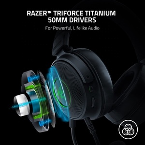 หูฟังเกมมิ่งแบบมีสาย Razer Kraken V3 Ultra High Speed USB รุ่น Sanli Titanium ขนาด 50 มม. ขับเคลื่อนด้วยไดรเวอร์ Razer Kraken V3 Ultra High Speed Wired USB - Product Image 2